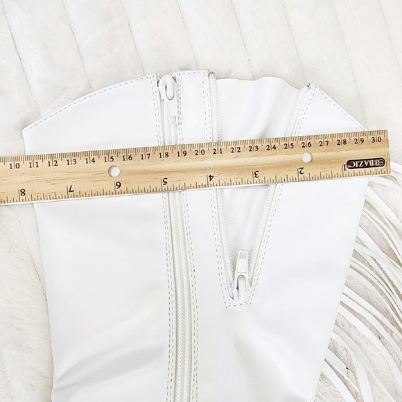 Wild Ones Rodeo Embroidered White Cowboy Cowgirl Boots Tuck Zipper - Picture 10 of 10